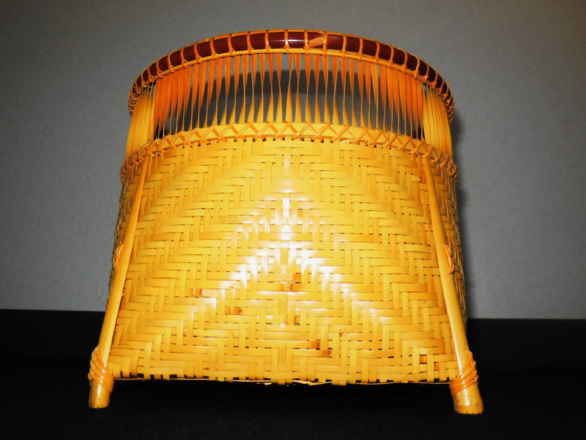 ☆和田菁竺 作【 淡々斎好 清風籠 炭斗 】茶道具 炭手前 炭稽古 共箱