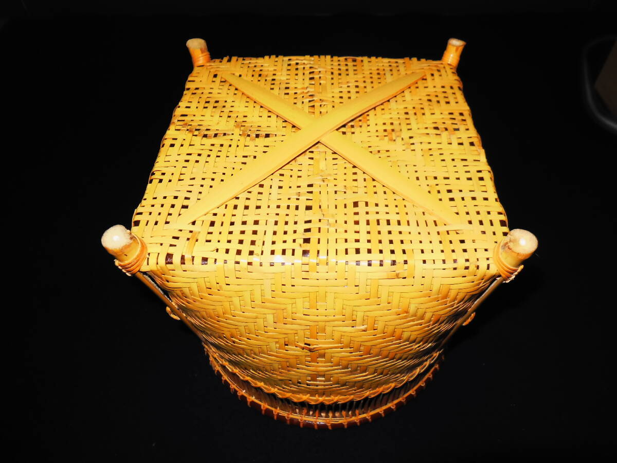 ☆和田菁竺 作【 淡々斎好 清風籠 炭斗 】茶道具 炭手前 炭稽古 共箱