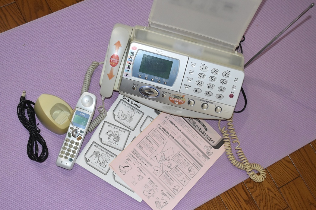 FAX電話機ハンドスキャナー　NEC　スピークス　SPXーS30　普通紙パーソナルファクシミリ　取説付き　子機あり　_2