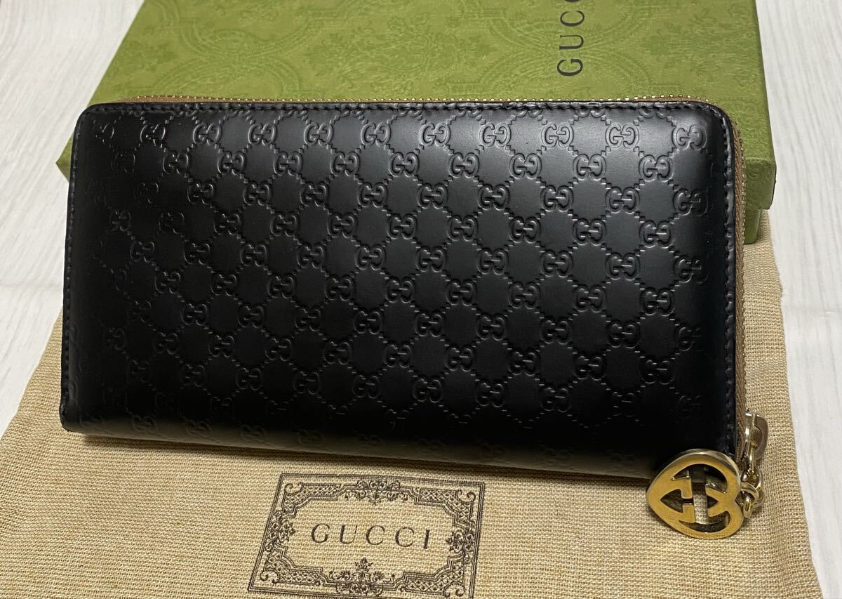 正規品／GUCCI/マイクロGGラウンドジップ長財布／シリアルナンバー 
