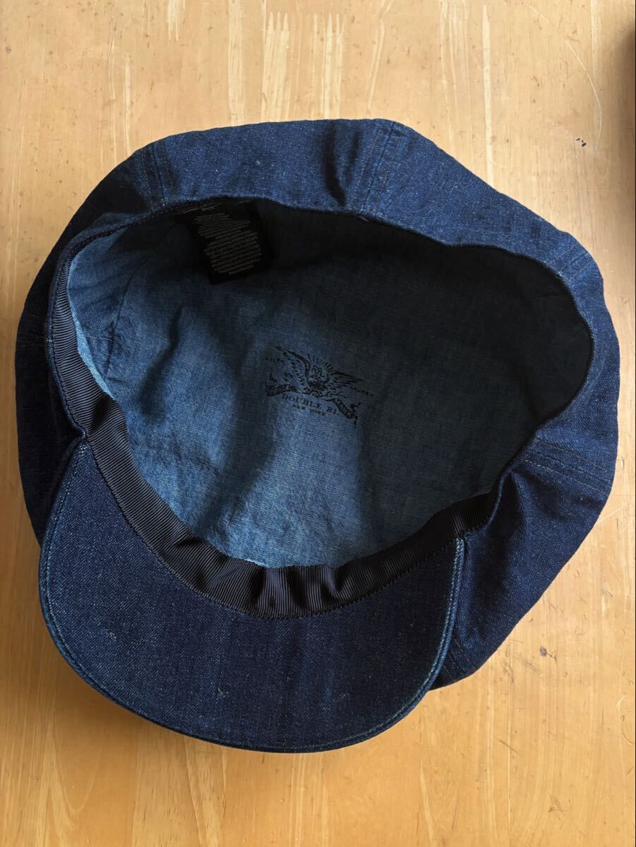 美品 RRL エイジング ビンテージ 加工 デニム ニュースボーイ キャップ