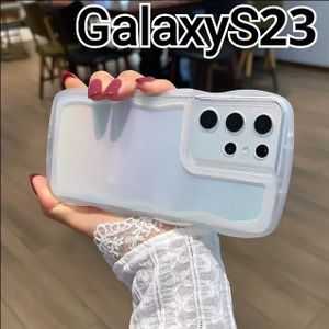 GalaxyS23 ケース　ウェーブフレーム　クリアケース　可愛い　Galaxy　S23　なみなみ