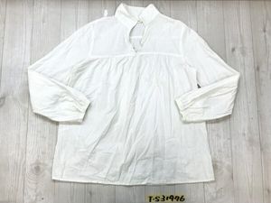 MEICONNE レディース ハーフボタン プルオーバーシャツ ブラウス 綿 M 白