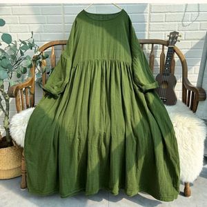 yh ワンピース ゆったり 切り替え ふんわり アンティーク風 ロマンファッション 純色 綿1