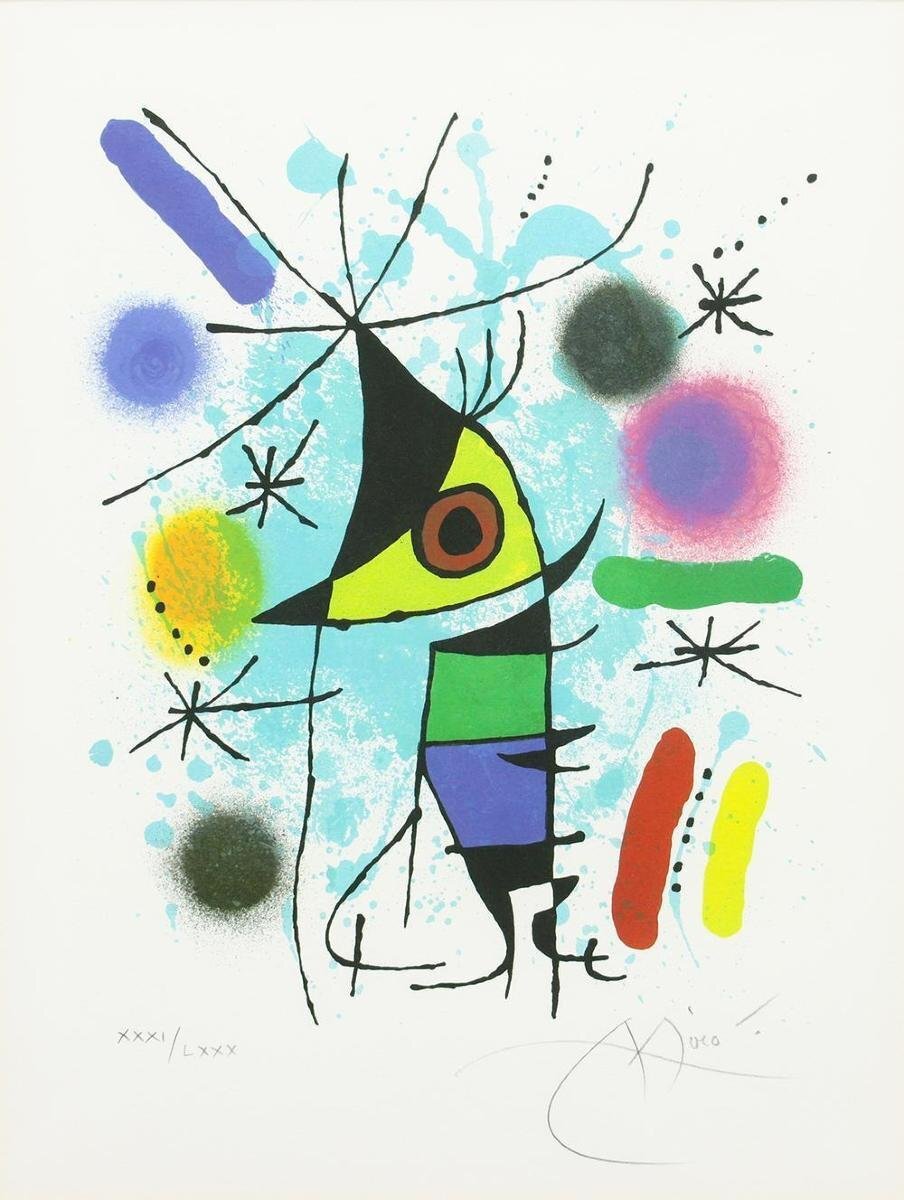 真作】【WISH】ジョアン・ミロ JoanMiro「Le Chanteur」リトグラフ