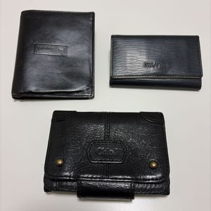 ◆折り財布 ＆ キーケース ＆ 定期入れ　本革 3点SET　黒◆　Dior クリスチャン ディオー