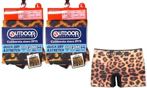 即決■★OUTDOOR PRODUCTS★■シームレスボクサー2枚セット(レオパード)SIZE=L