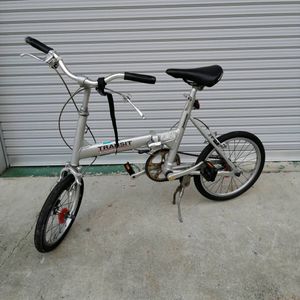 A0140 直接引き取り歓迎 BRIDGESTONE TRANSIT Light シルバー 折りたたみ自転車 アウトド