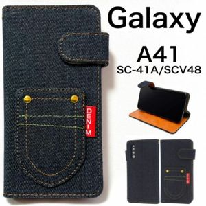 Galaxy A41 SC-41A/SCV48 ポケットデニム手帳型ケース　/ギャラクシーA41スマホケース