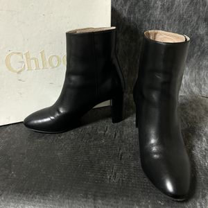 【美品】Chloe クロエ ショートブーツ　ゴールドバックル　レザー　36 23cm相当 ブラック