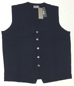 gotairiku 五大陸　ゼニアバルファ　ハイゲージニットベスト　毛100％　LL　ネイビー　オ