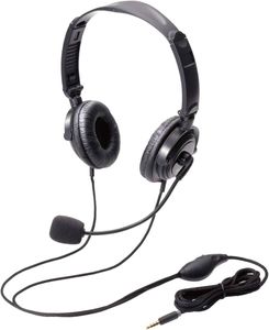 エレコム ヘッドセット 有線 マイク 4極 両耳 オーバーヘッド 耐久コード 折り畳み式 1.8