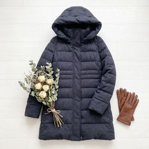 【美品】m.f.editorial エムエフエディトリアル ダウンコート L ネイビー きれいめ 美シ