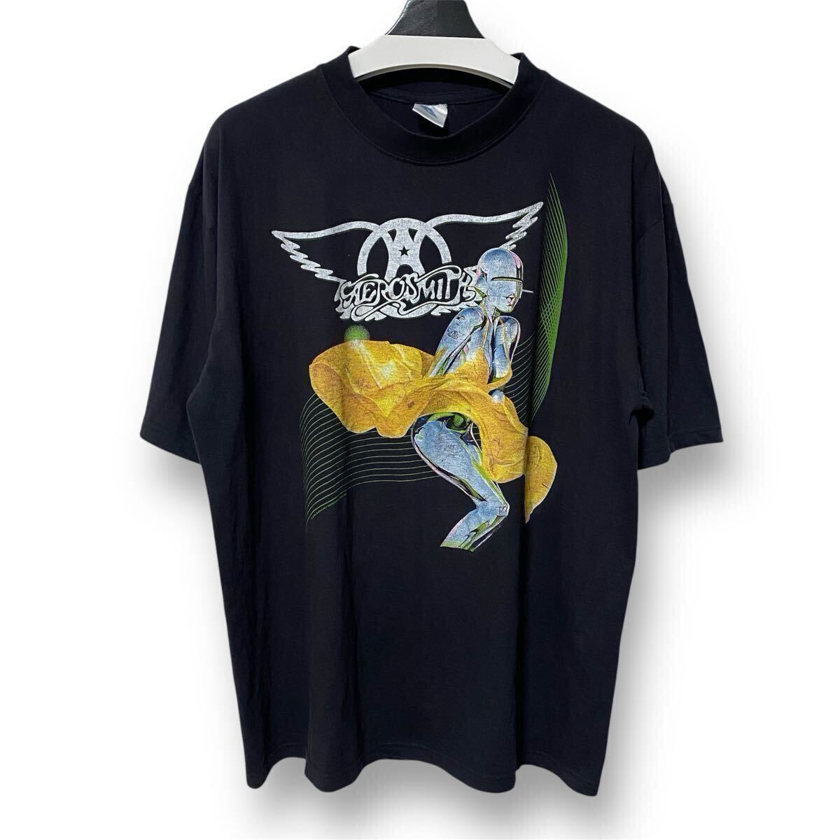 00s AEROSMITH 空山基 JUST PUSH PLAY 2001 TOUR VINTAGE TEE エアロ