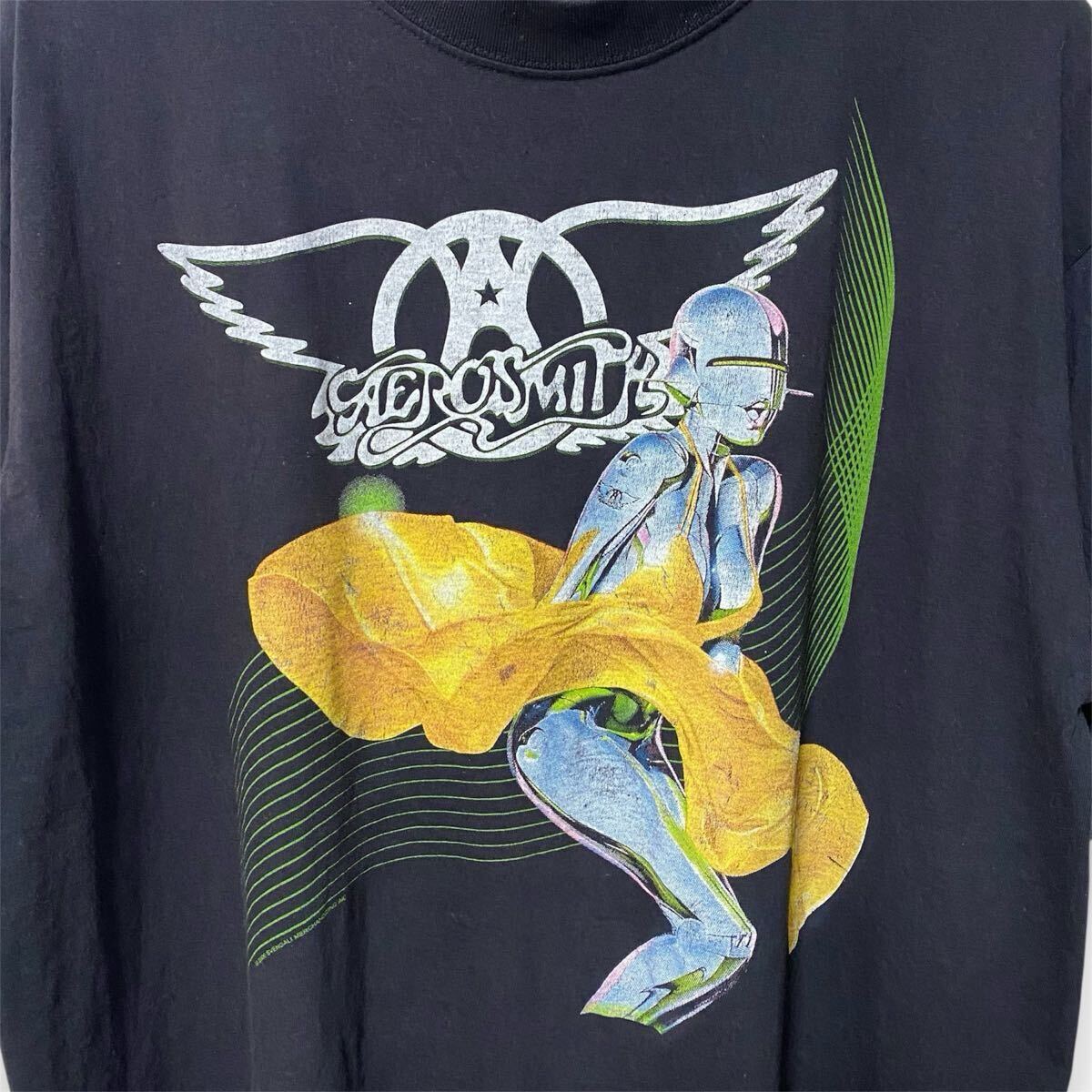 00s AEROSMITH 空山基 JUST PUSH PLAY 2001 TOUR VINTAGE TEE エアロ