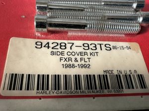 ハーレー 純正 FLT FXR エボ 89-96 サイドカバー ボルトセット クローム 新品 エンジン