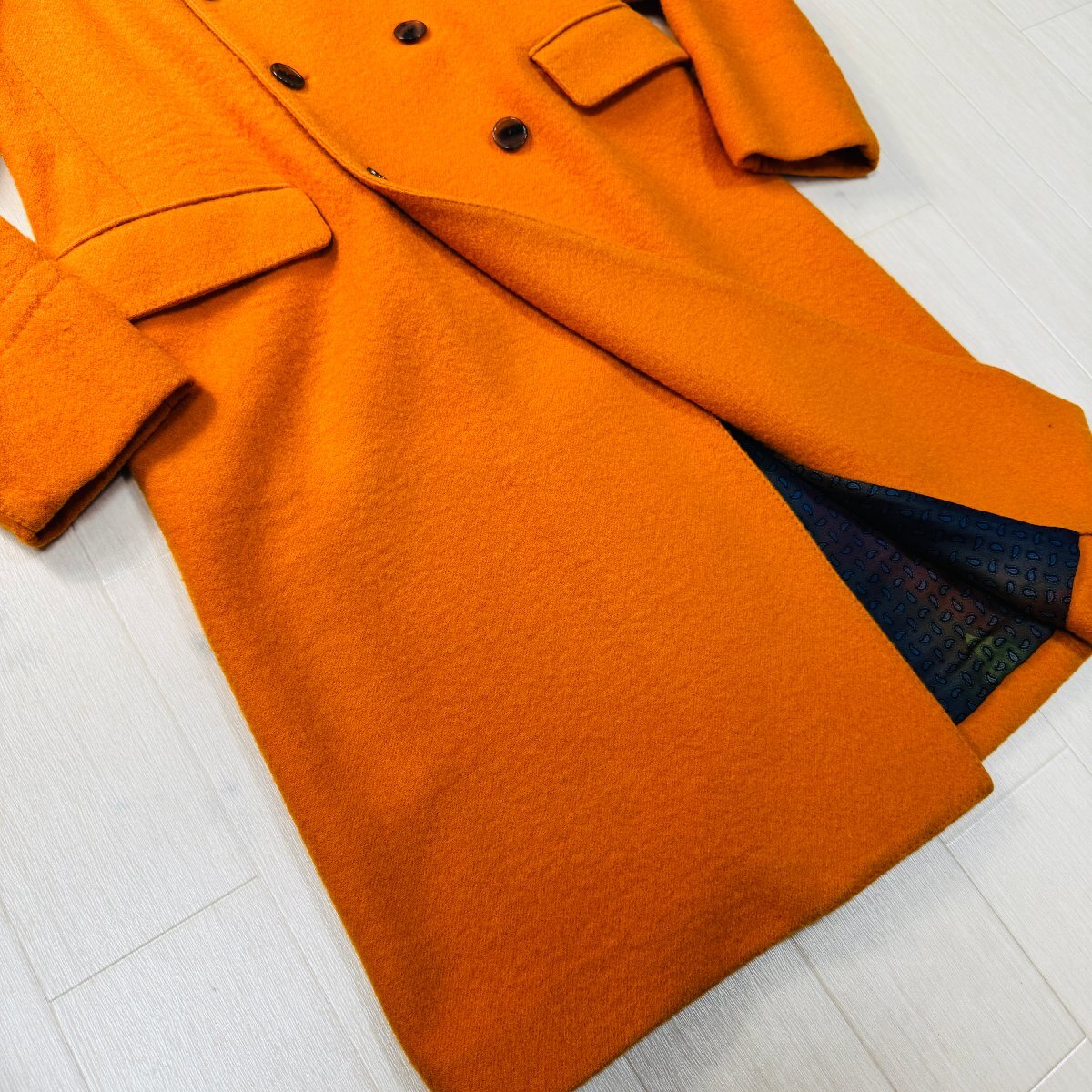 美品/44 M相当☆エトロ ETRO ツイードウール チェスターコート W