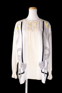 ☆国内正規/完売品/美品2025☆HERMESエルメス/パルフロワ・リミックスプリントシルクブラ