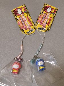 【B0112】キティ ご当地 限定 根付◇◇2005◇群馬限定◆鬼押出し 赤鬼 青鬼 2種類〇ご当