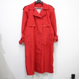 K149 90sビンテージ FOXLAND トレンチコート■1990年代製 表記5サイズ レディース レッド
