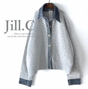 新品【送料185円】ヴィンテージ風のデニム使いが素敵♪重ね着/レイヤード風style*フロン