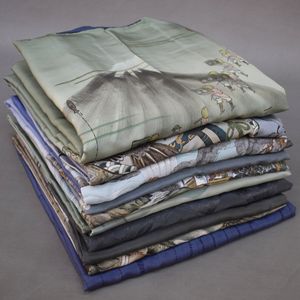 B2-3【凛々】中古品 正絹 男物 長襦袢 10点組　まとめ売り ★着用 リメイク材料にも