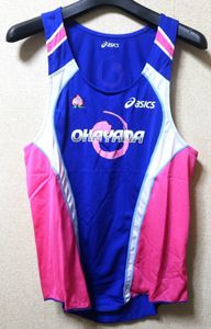 アシックス　国体陸上競技　岡山県チーム　ユニフォーム　別注L