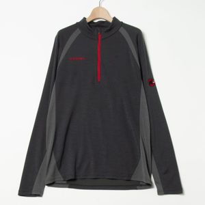 メール便○ MAMMUT マムート 長袖 ハーフジップ トップス XL ラグラン ポリ混 グレー ス