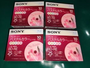 SONY ブルーレイディスクBD-REくり返し録画用 25GBパステルカラー 10枚入りを4セットで