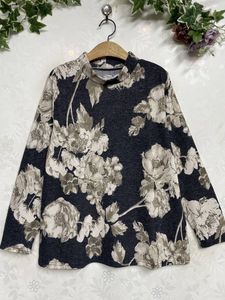 ★新品 ② 微起毛 インナーに最適♪ 総柄プルオーバーM~L