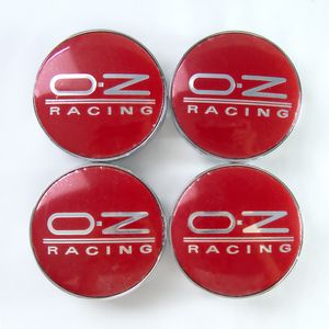 OZ ホイールキャップ センターキャップ ハブキャップ 60mm レッド×シルバー 4個セット