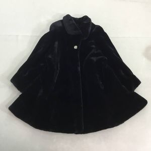 ■イタリア製 VERDE pi ヴェルデ ピウ フェイクファーコート ロングコート アウター ブラ