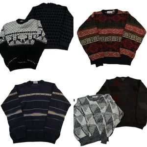 古着卸 まとめ売り 総柄 セーター 6枚セット (メンズ L ) ノルディック柄 クルーネック