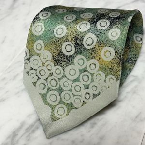 999円～ JEAN PAUL GAULTIER ネクタイ ネイビー グリーン系 ドット柄 (B12)