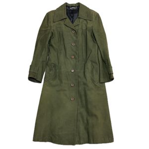 OLD LOEWE 1846 スペイン製　スエードロングコート　カーキ　グリーン　VINTAGE ロングコ