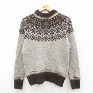 S/古着 ウールリッチ 長袖 ノルディック セーター メンズ 80年代 80s ロパペイサ ウール