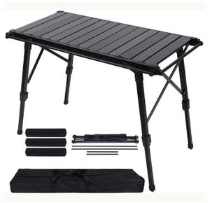 新品です アウトドアテーブル 折り畳み 組立不要 高さ無段階調節可 吊り下げ用サイドレー