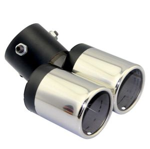 汎用マフラー 車 2本出し マフラーカッター 下向き 汎用 デュアル出し ステンレス製　 軽