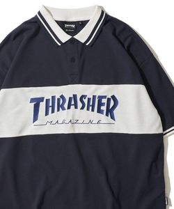 「THRASHER」 半袖ポロシャツ LARGE ネイビー メンズ