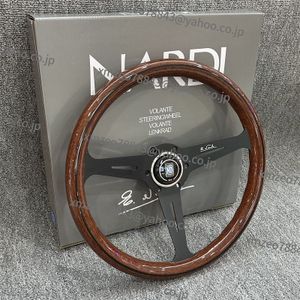 NARDI ナルディ ステアリング 車ハンドル 14インチ ウッド調 ポリッシュ ブラウン ★an05