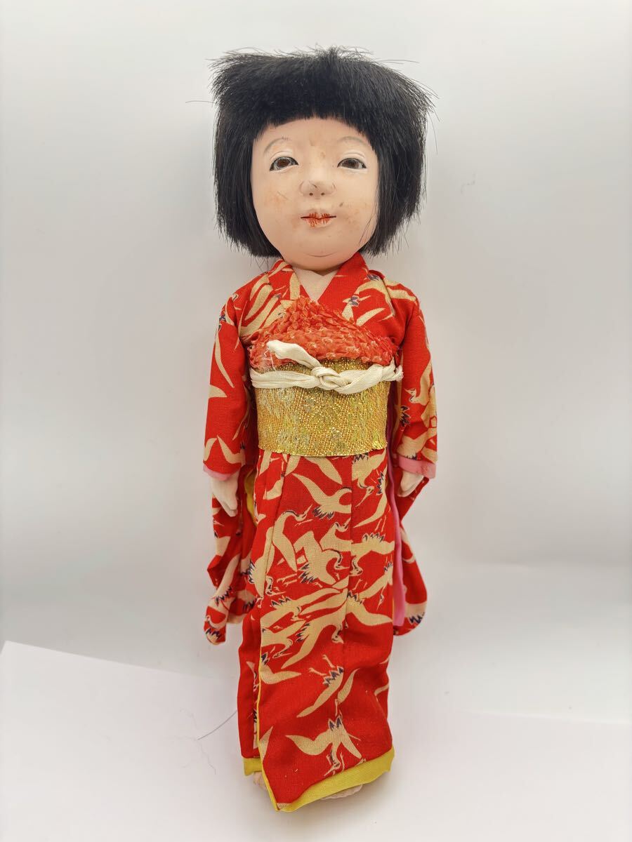 日本人形 女の子 市松人形 着物 アンティーク 抱き人形 昭和初期(日本