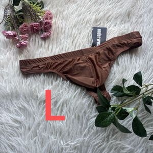 新品　メンズ　Lサイズ　豪華　サテン　ブラウン　ぴったり　もっこり　Tバック　 セクシ