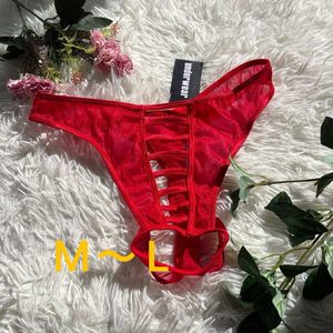 新品　メンズ　リアル　穴あき　レッド　ダンディ　誘惑　Tバック 男前 セクシー　 ビキ