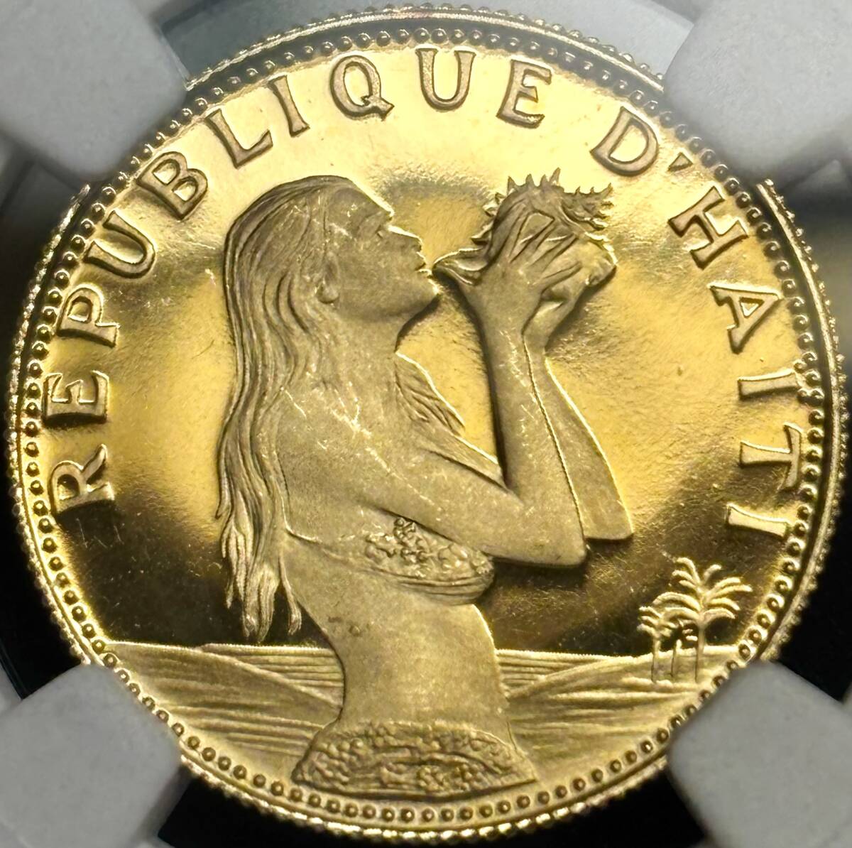 ハイチ金貨】(発行915枚のみ NGC-PF66 7.3g/90%金 1973年)(ヨーロッパ