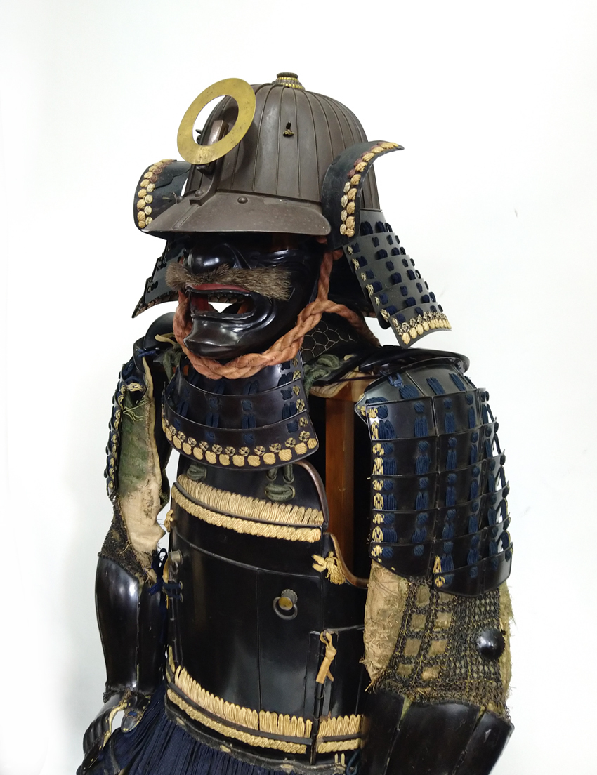 五枚胴具足 ＊兜鎧甲冑武士戦陣弓刀鞍鐙鍔目貫縁頭大名侍(甲冑（兜、鎧