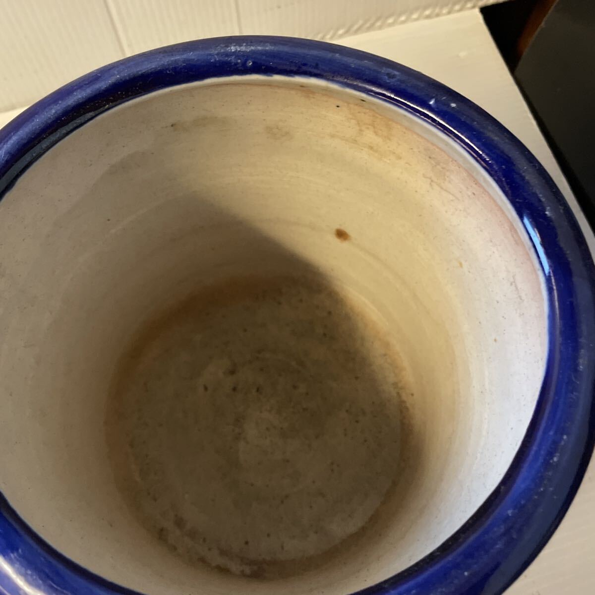 染付 青華 祥瑞 陶器 鉢 メダカ鉢 金魚鉢 植木鉢 レトロ 古伊万里 火鉢