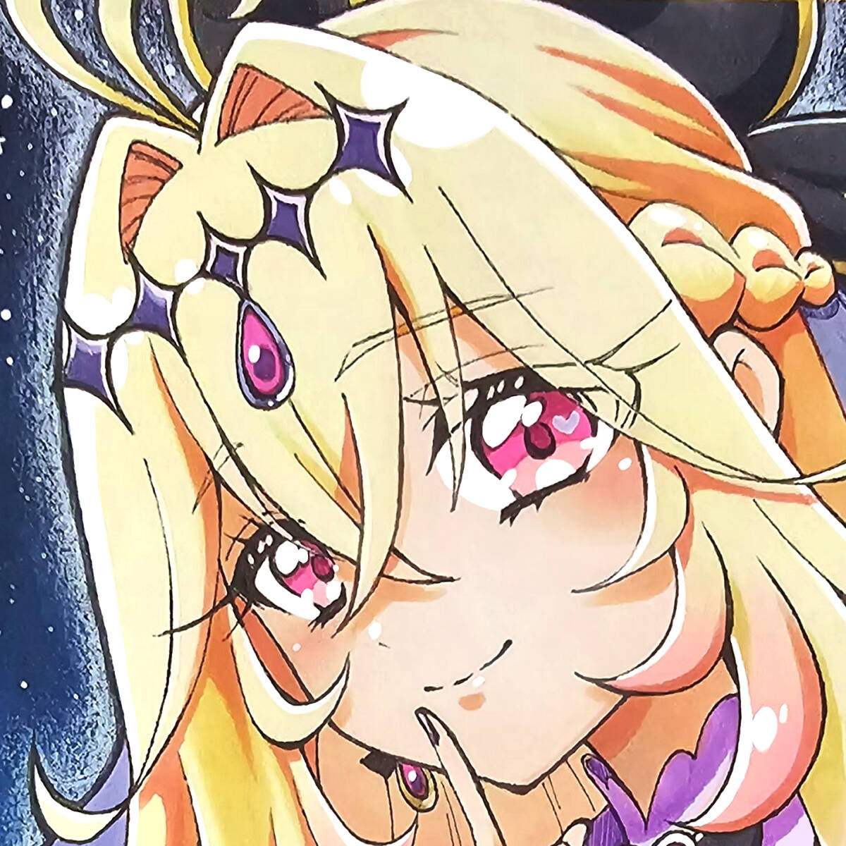 同人手描きイラスト 名探偵プリキュア キュアアルカナシャドウ 森亜