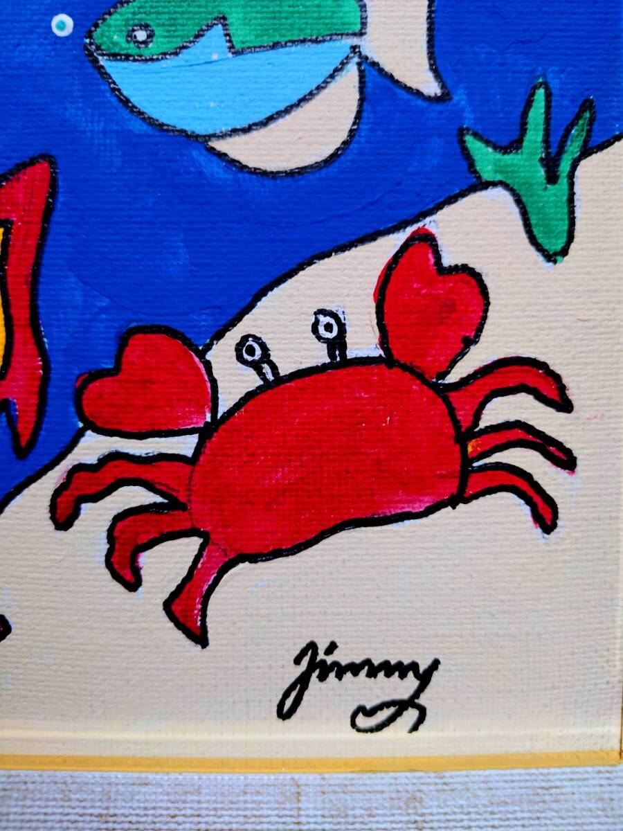 模写】ジミー大西【海（クジラ）】手描き作品/人気作家/人気作品/表裏