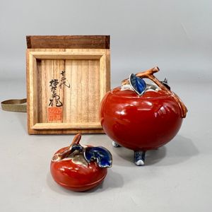 十二代　酒井田柿右衛門作　柿形　香合　共箱　共布　茶道具 十二代 柿右衛門のYahoo!オークション(旧ヤフオク!)の相場・価格を見る