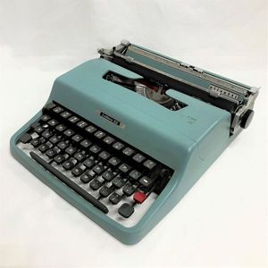 タイプライター olivetti LETTERA42 ブルーグリーン ジャンク品 楽天